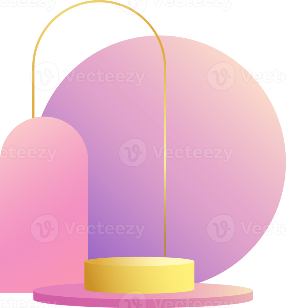 produit podium aux couleurs pastel avec un style minimaliste. élément de design tendance avec un podium vide pour afficher les produits cosmétiques. objets 3d féminins dans un design épuré et simple png