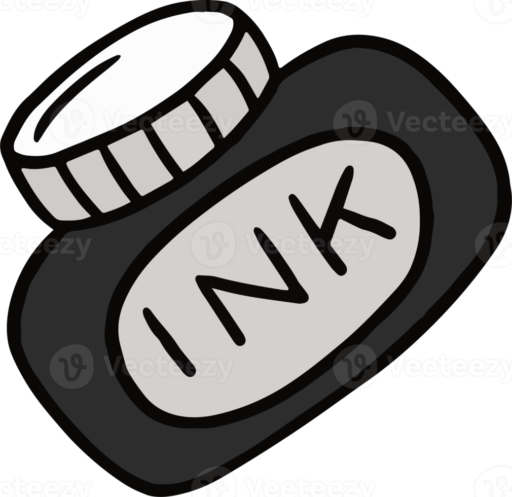 ink bottle illustrations of learning symbol theme. symbol of education hand drawn design. png