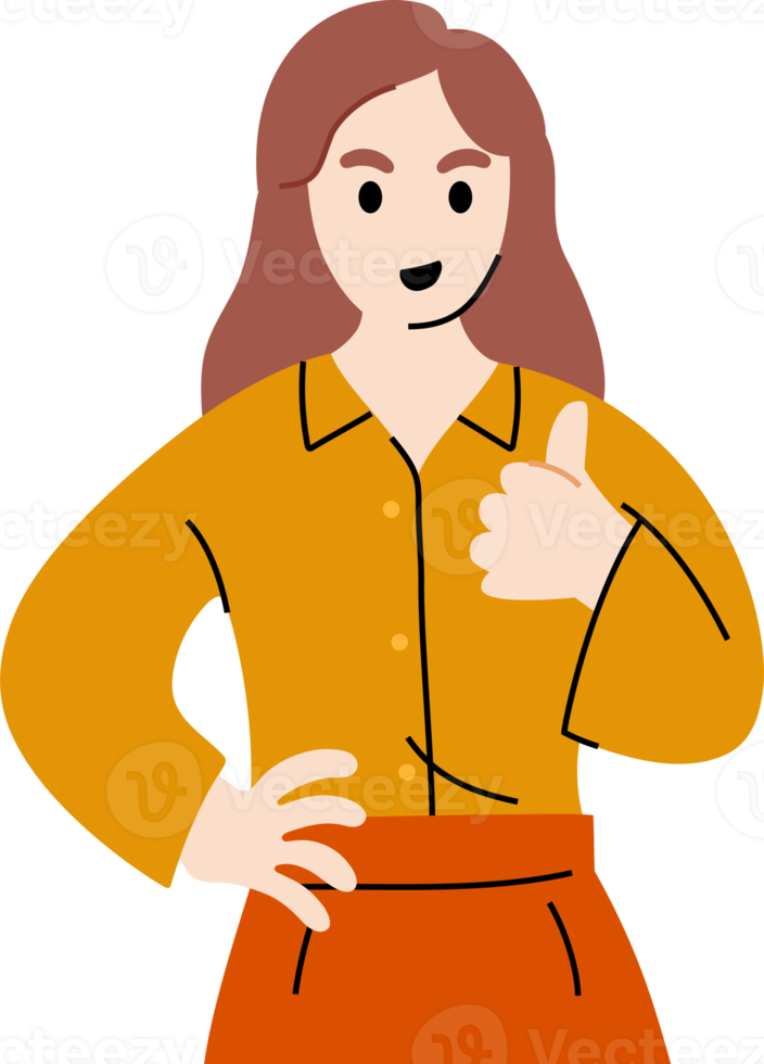 business women in illustration design. collection of standing  women in office outfits. Flat design cartoon isolated on white. png