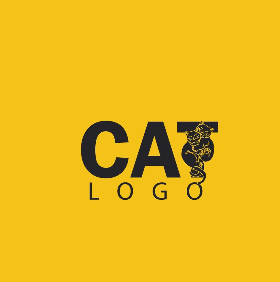 Vector icon of a cat animal logo with an adorable pose