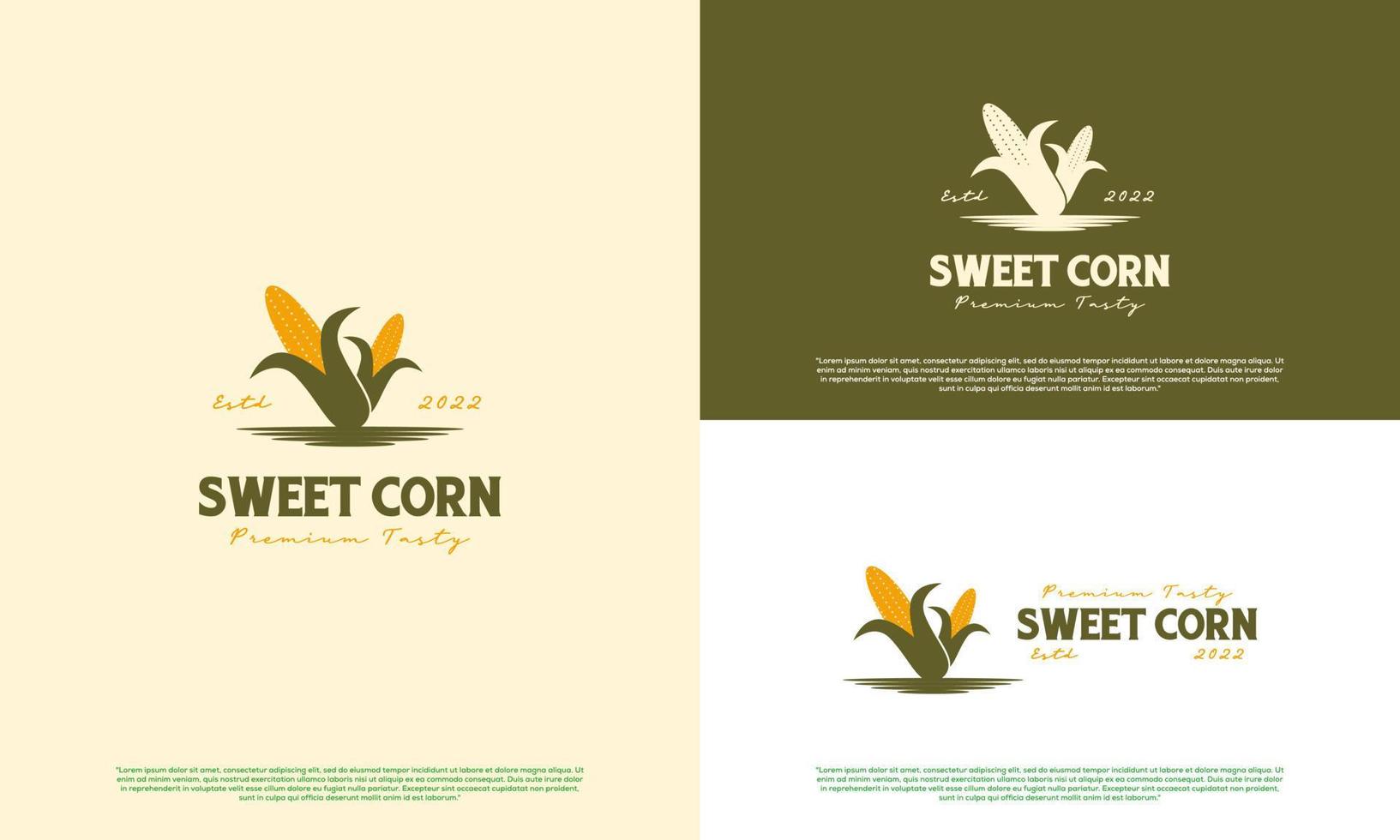 sweet corn logo design vintage retro vector