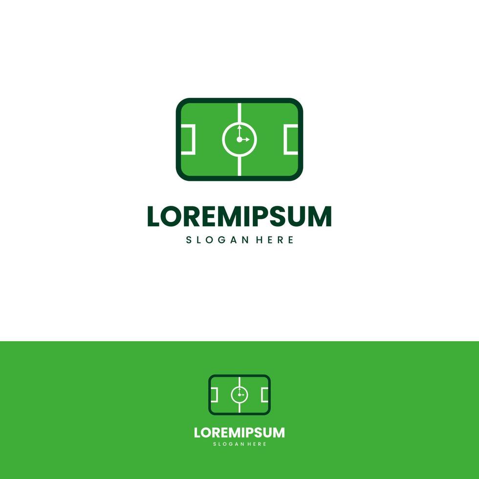 diseño de logotipo de tiempo de fútbol sobre fondo aislado vector