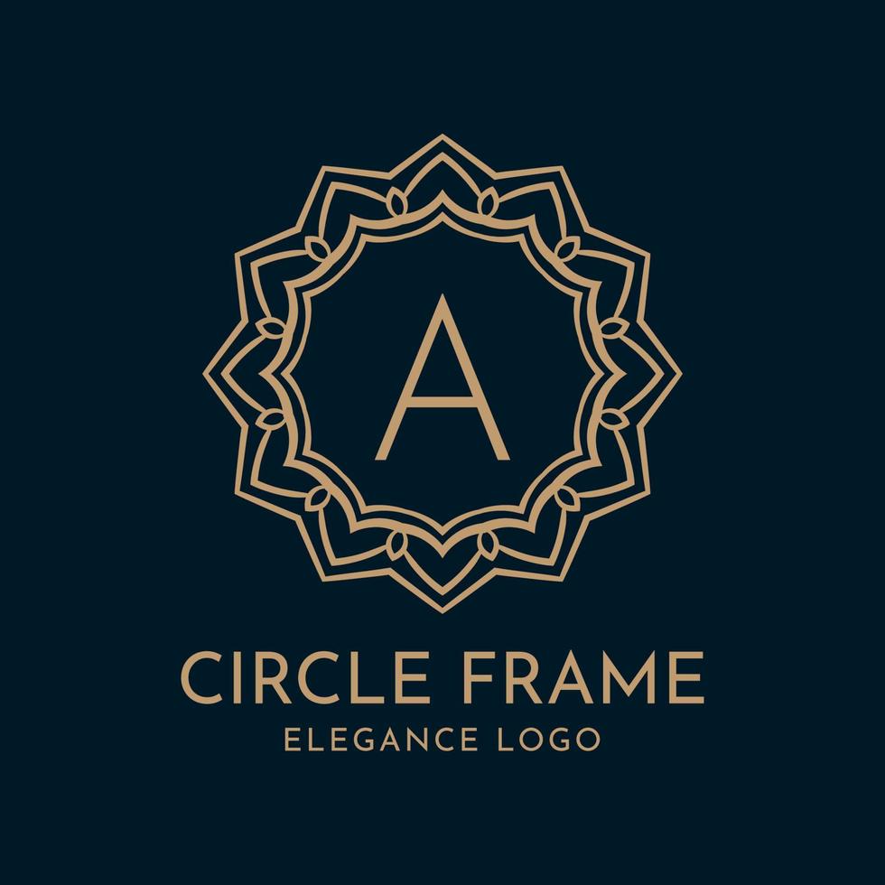 letter A circle frame elegance vector logo design