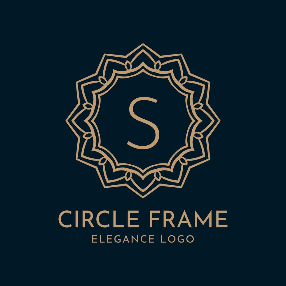 letter S circle frame elegance vector logo design