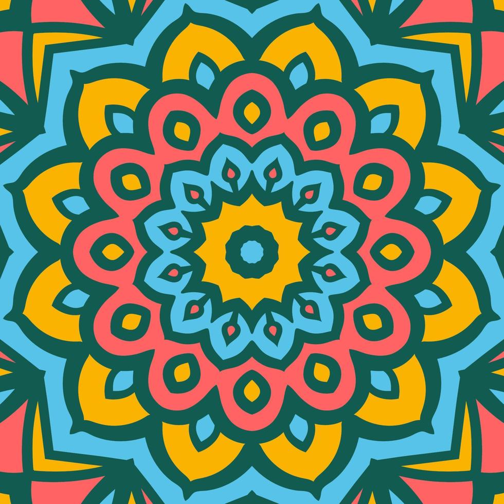 abstract flower mandala tile or scarf vector design element