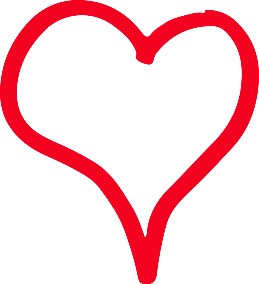 diseño de símbolo de signo de icono de corazón dibujado a mano png