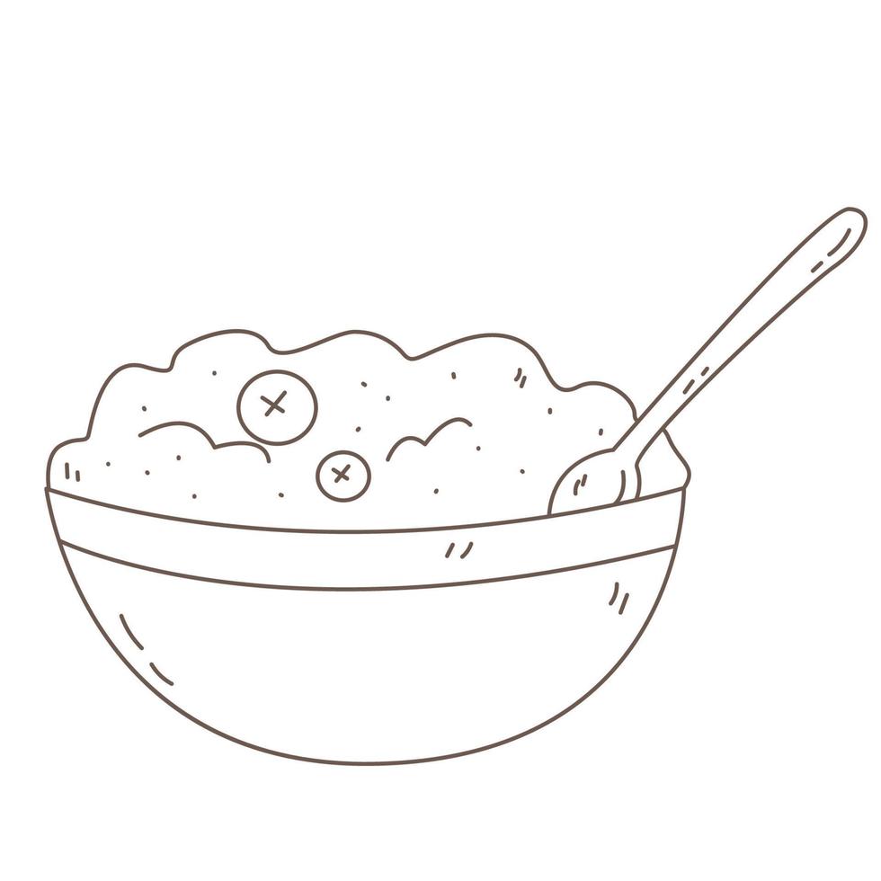 Bowl with porridge and berry vector