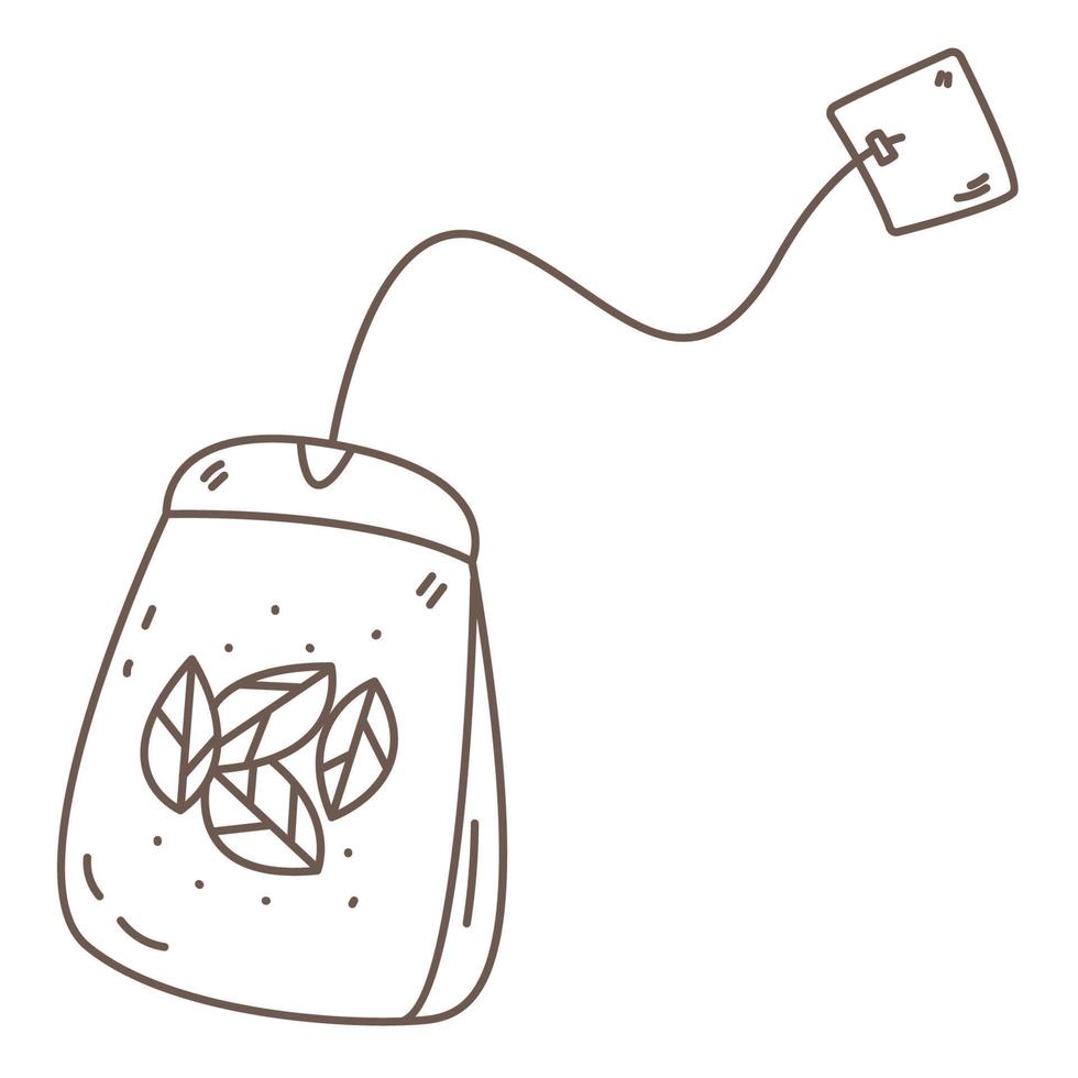 tea bag with tea leaves vector