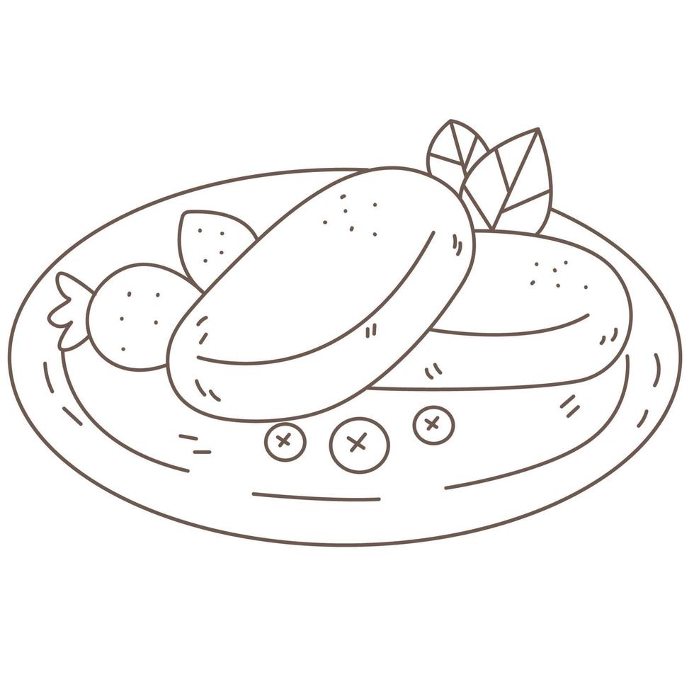 Pancakes with berry vector