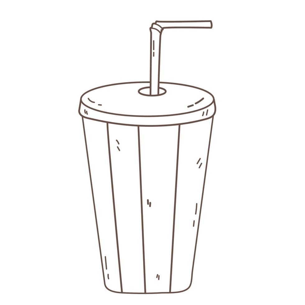 cocktail with straw doodle vector