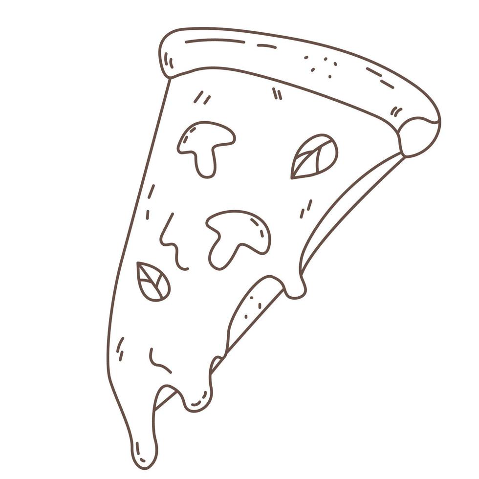 pizza with mushroom vector