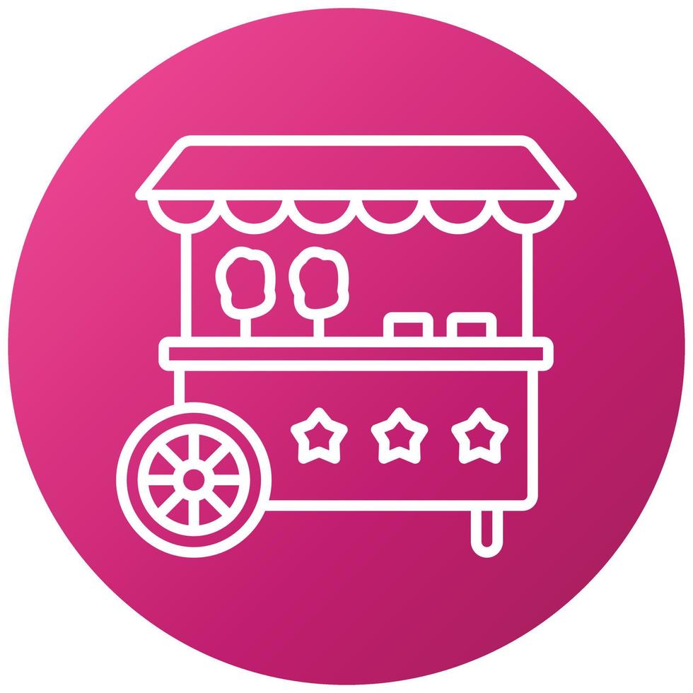 Cotton Candy Stall Icon Style vector