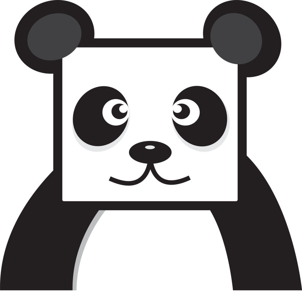 Panda cartoon character sign design png