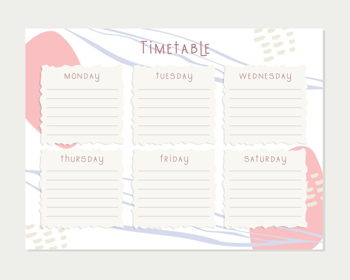 Time Table Template Vector Art, Icons, and Graphics for Free Download
