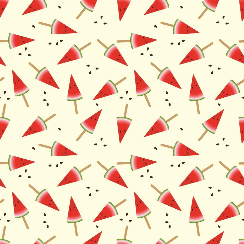 Seamless watermelon slice pattern. Vector background.