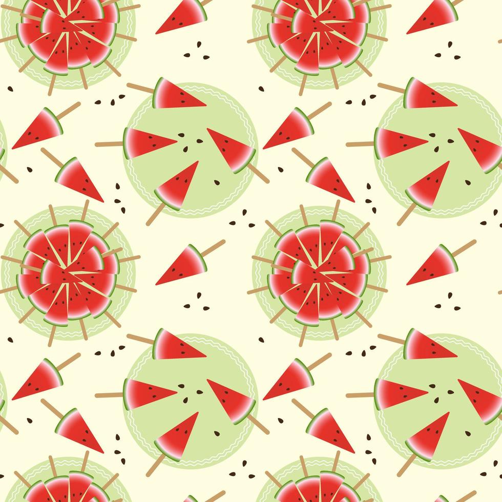 Seamless watermelons pattern. Vector background.
