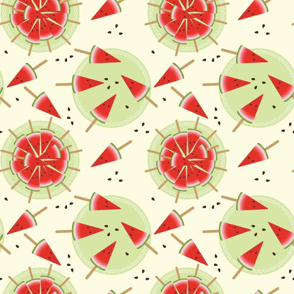 Seamless watermelons pattern. Vector background.