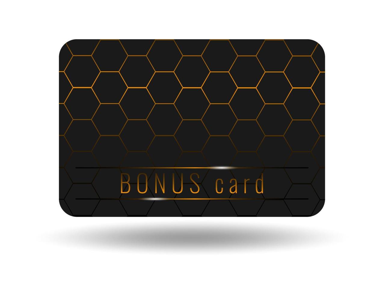 Bonus card, luxury shiny black gradient card. vector