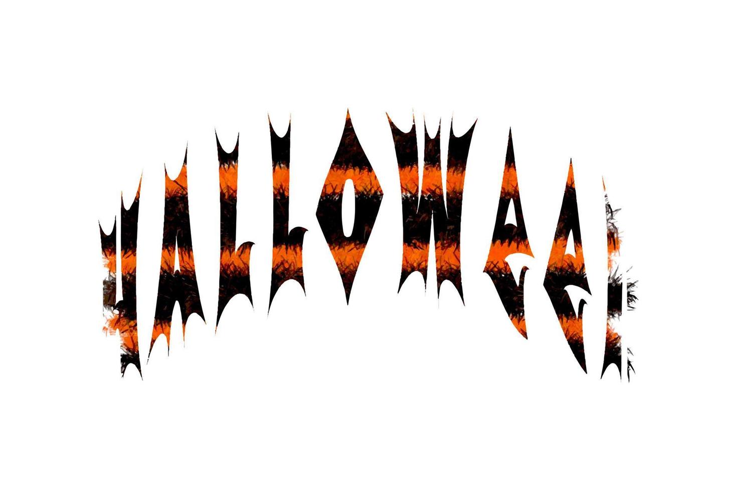 Halloween inscription yellow and black color. vector