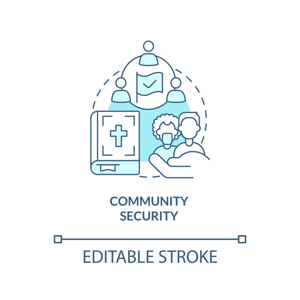 Community security turquoise concept icon. Element of national safety abstract idea thin line illustration. Isolated outline drawing. Editable stroke. vector