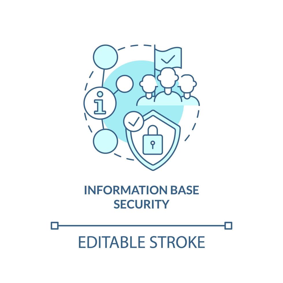 Information base security turquoise concept icon. Element of national safety abstract idea thin line illustration. Isolated outline drawing. Editable stroke. vector