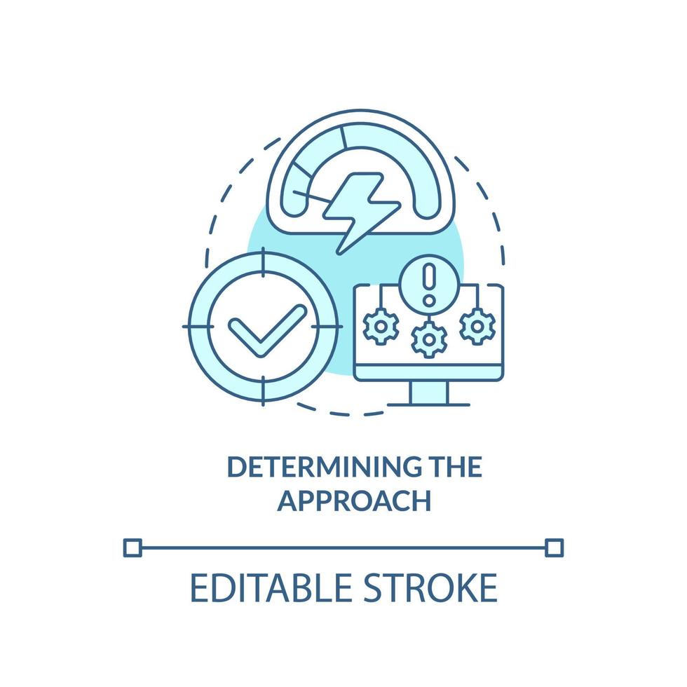 Determining approach turquoise concept icon. National security. Dealing with threats abstract idea thin line illustration. Isolated outline drawing. Editable stroke. vector