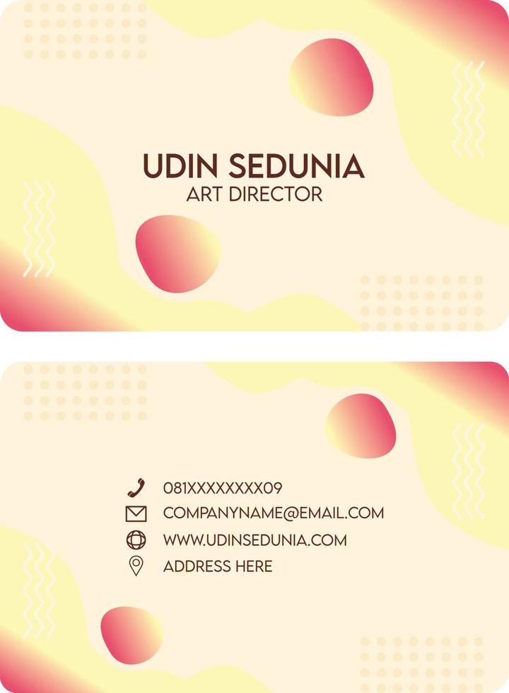 business card illustration vector with gradient color