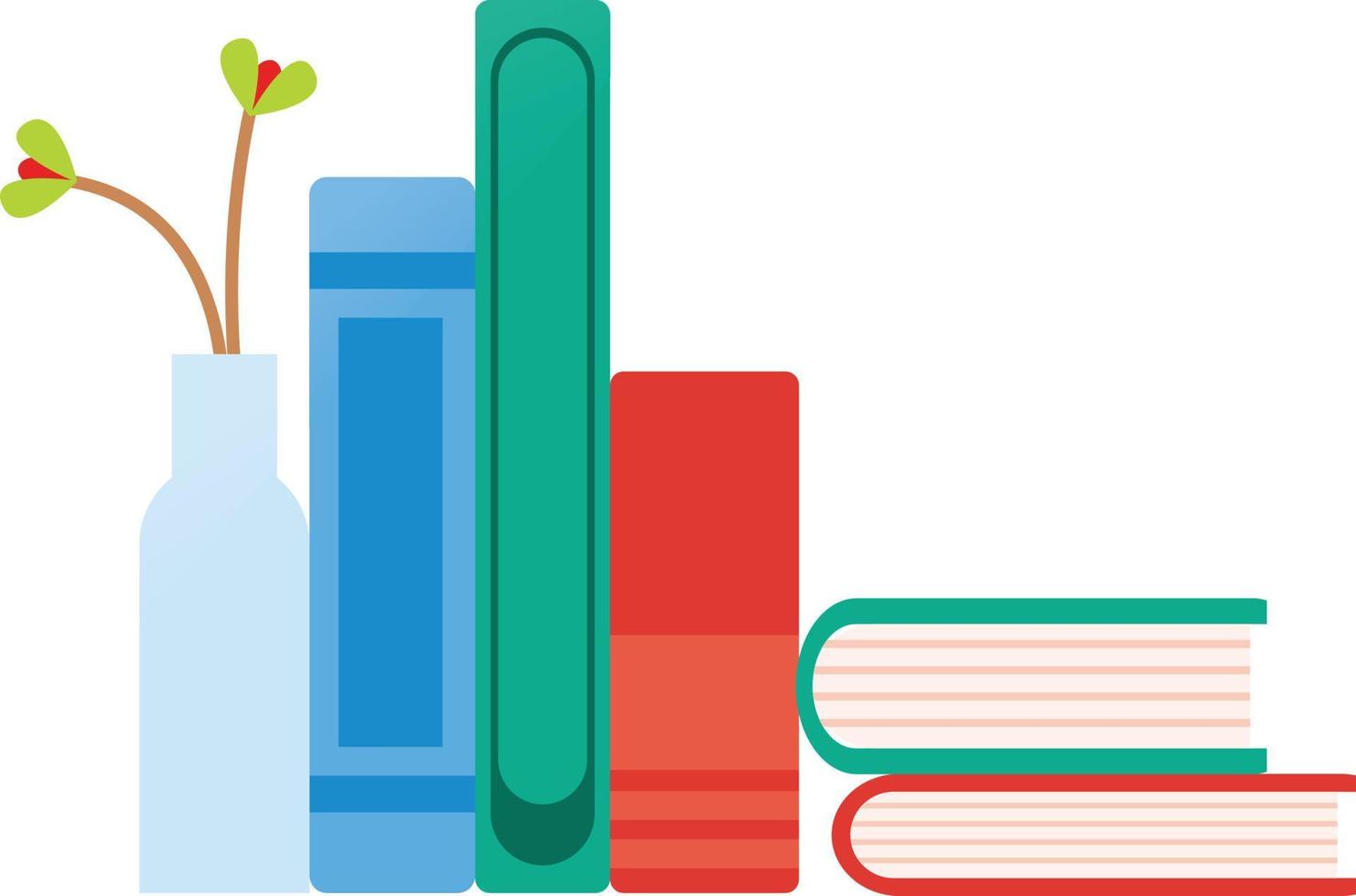 neat stack of books vector illustration