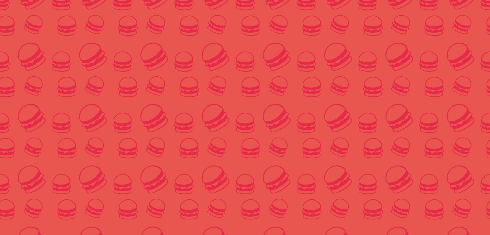 vector illustration of food banner with burger pattern silhouette