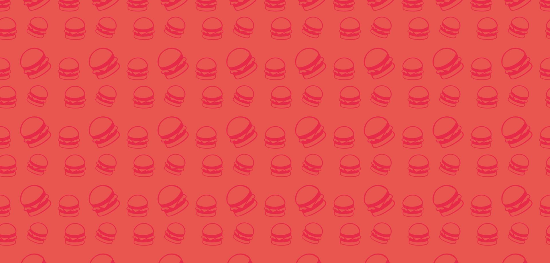 ilustración vectorial de banner de comida con silueta de patrón de hamburguesa vector