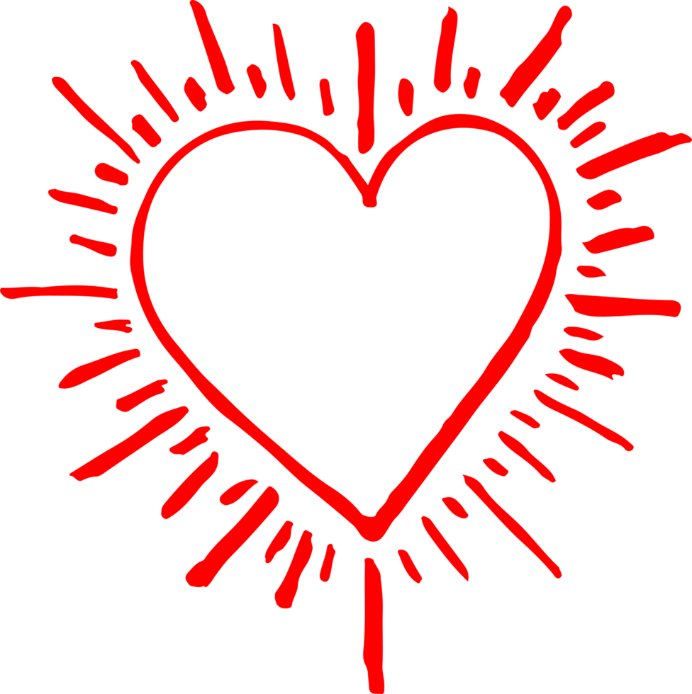 Hand draw Heart icon love sign design png