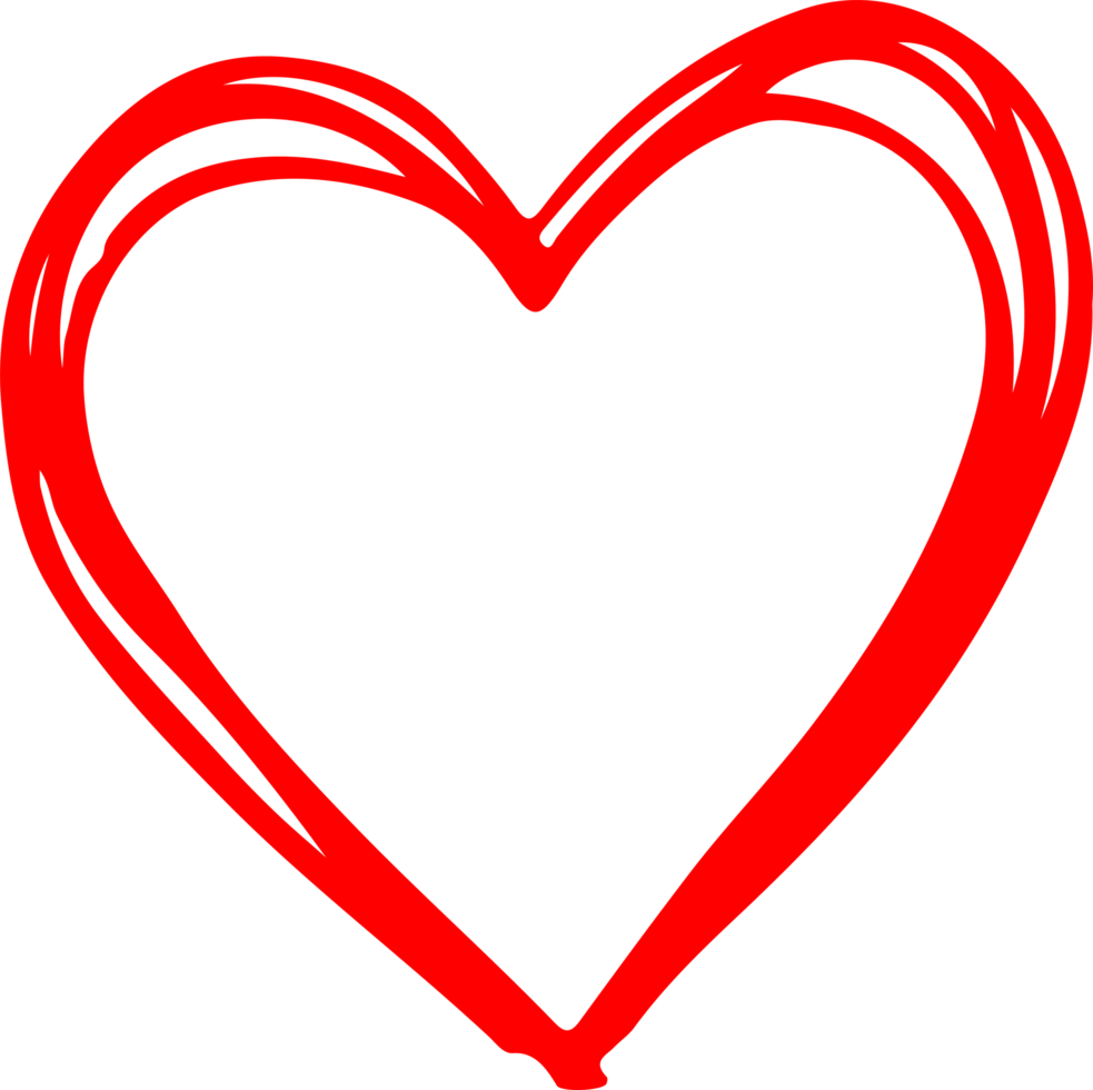 mão desenhar ícone de coração design de sinal de amor png