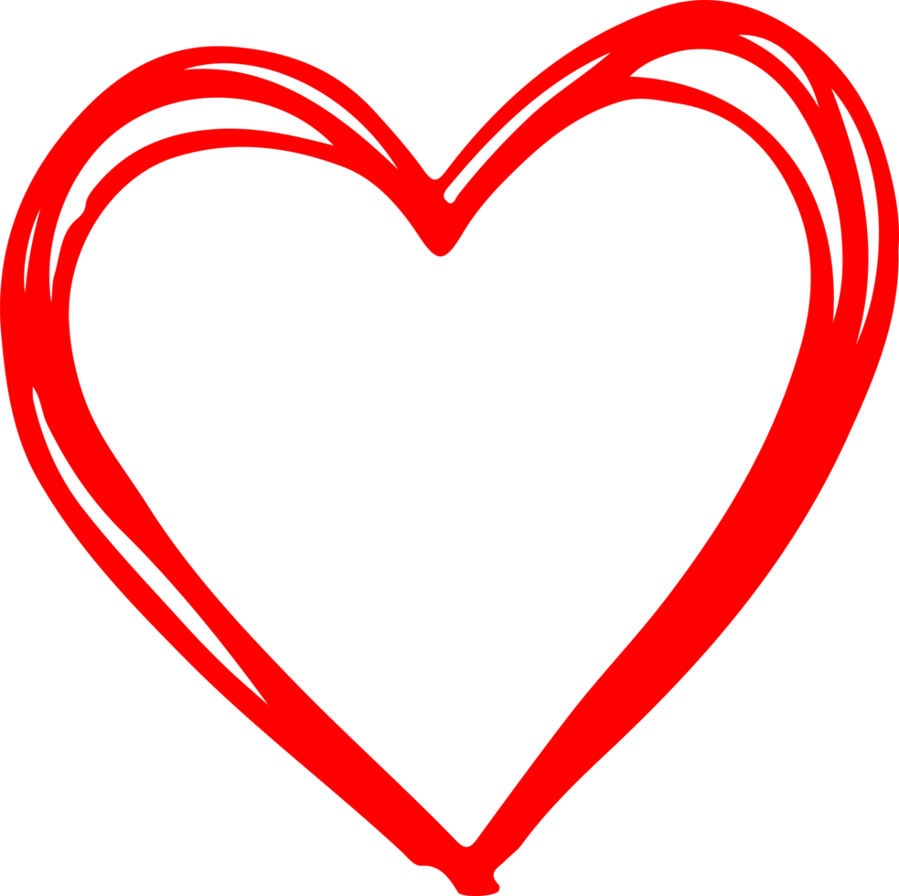 Hand draw Heart icon love sign design png