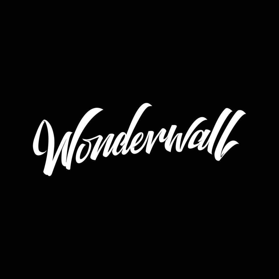 Wonderwall Lettering calligraphy letter script vector