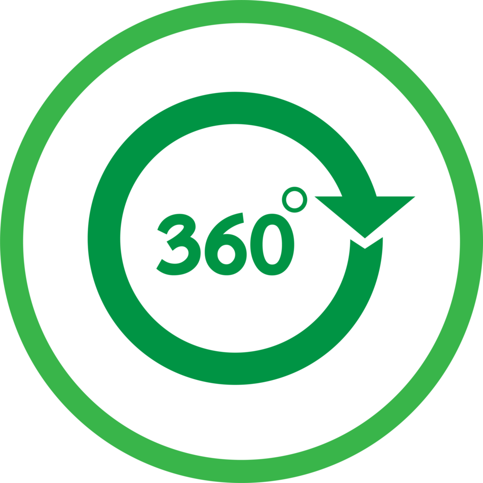 design simples de sinal de ícone de 360 graus png