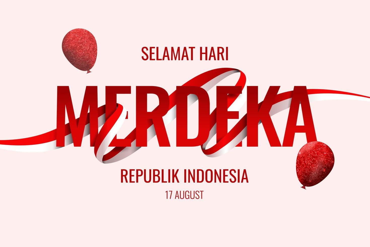 Indonesia text decorated with flags and balloons vector