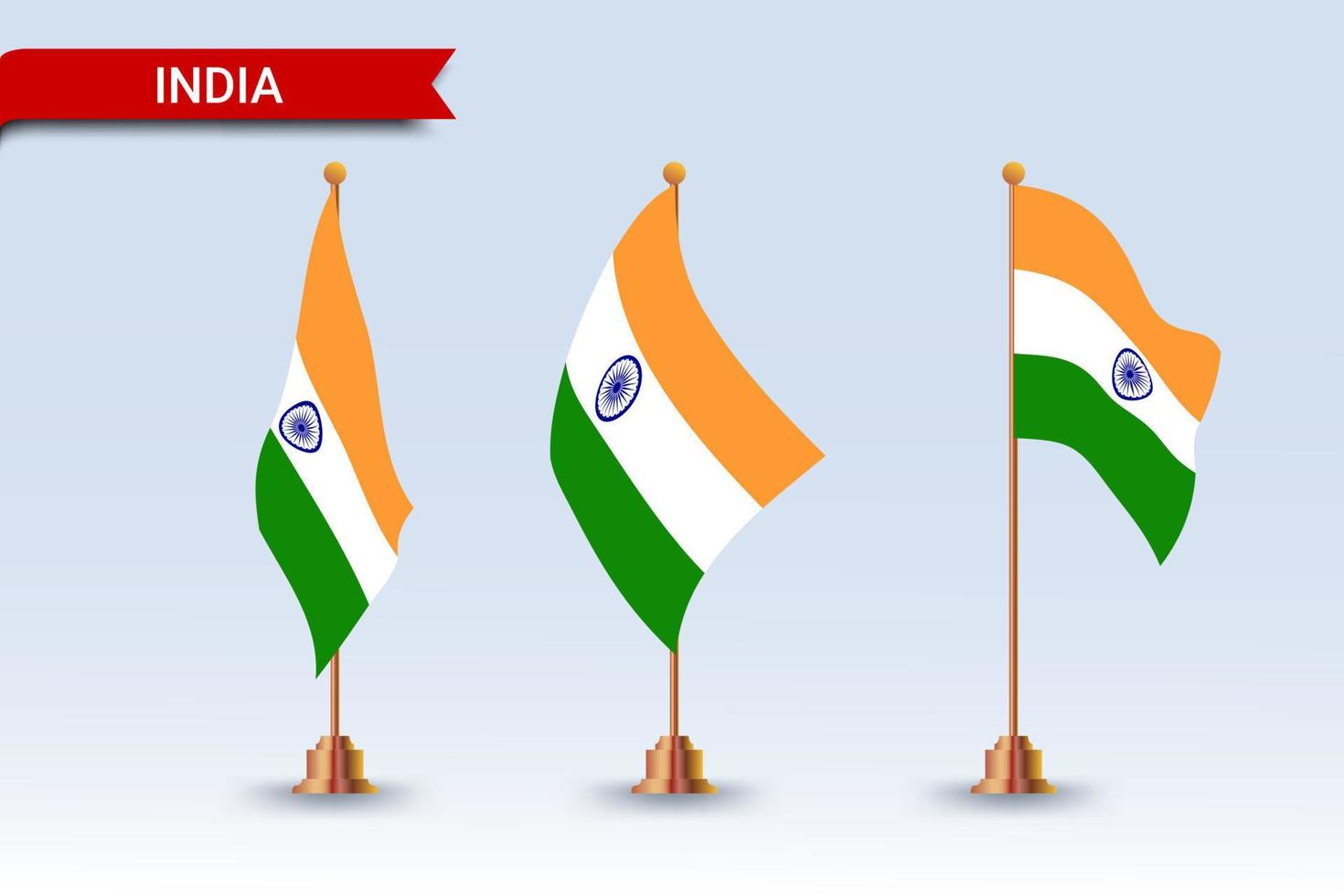 bandera de mesa india con diferentes estilos vector