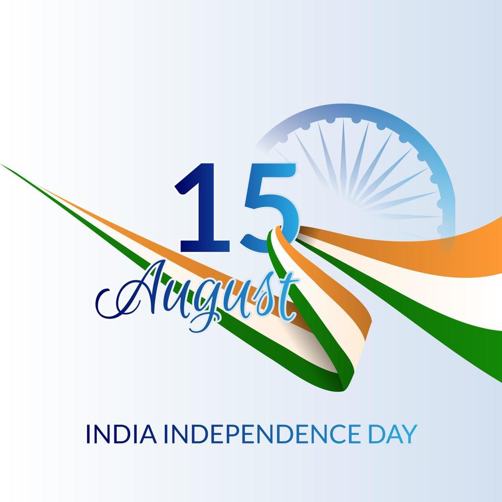 india independence day banner with wavy flag decoration vector