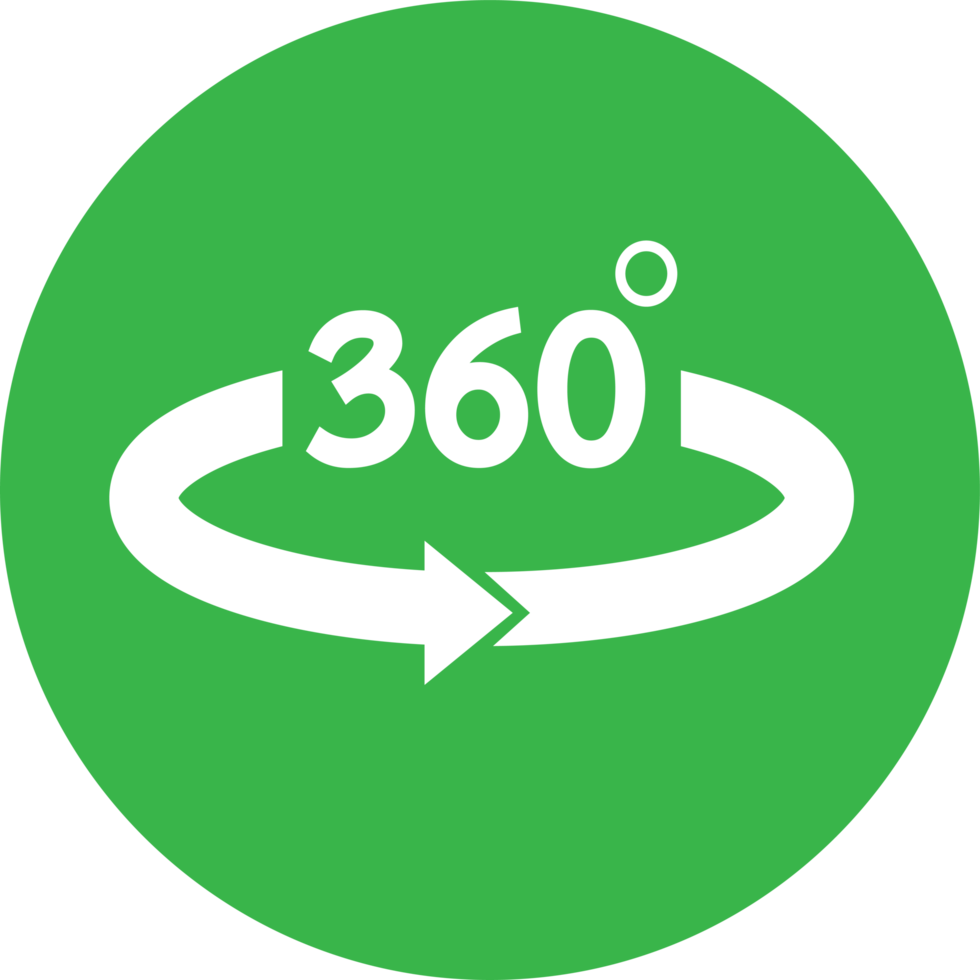 diseño de signo de icono simple de 360 grados png