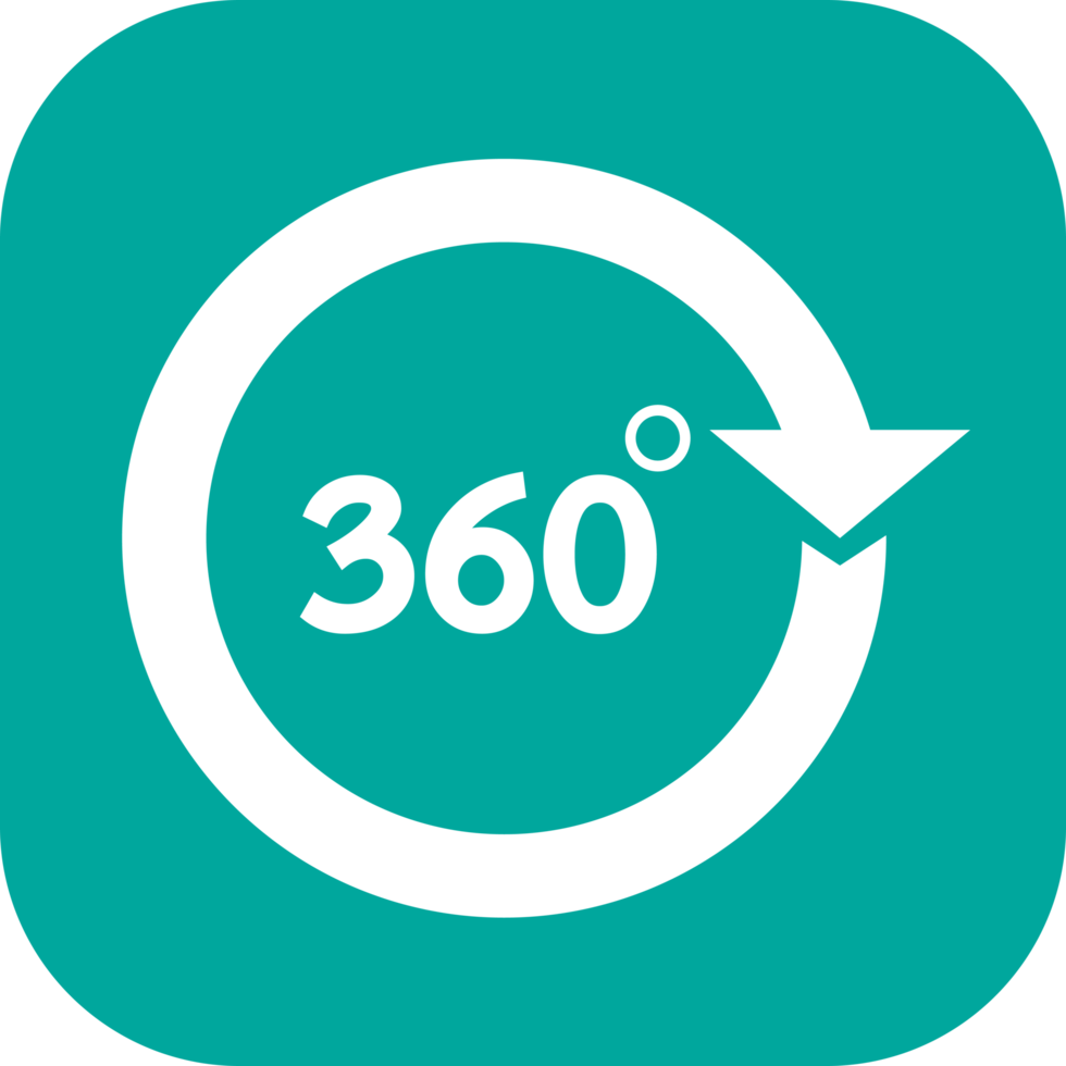 Simple 360 Degree icon sign design png