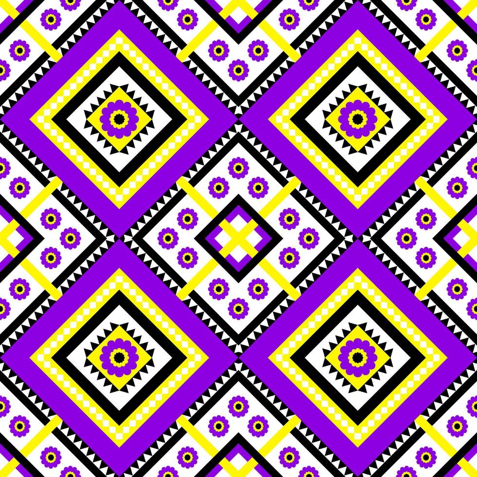 Ethnic geometric seamless pattern. Native traditional. Flower decoration. Design for background,carpet,wallpaper,clothing,wrapping,batic,fabric,vector illustraion.embroidery style. vector