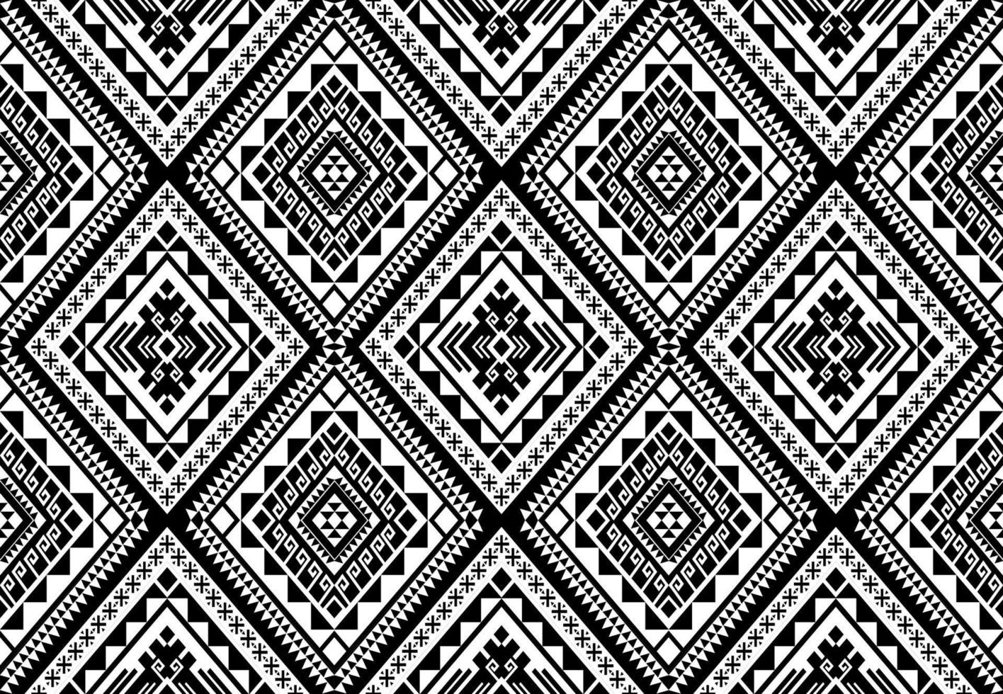 Ethnic seamless pattern traditional geometric black and white. Design for background,carpet,wallpaper,clothing,wrapping,batic,fabric,vector illustraion.embroidery style. vector