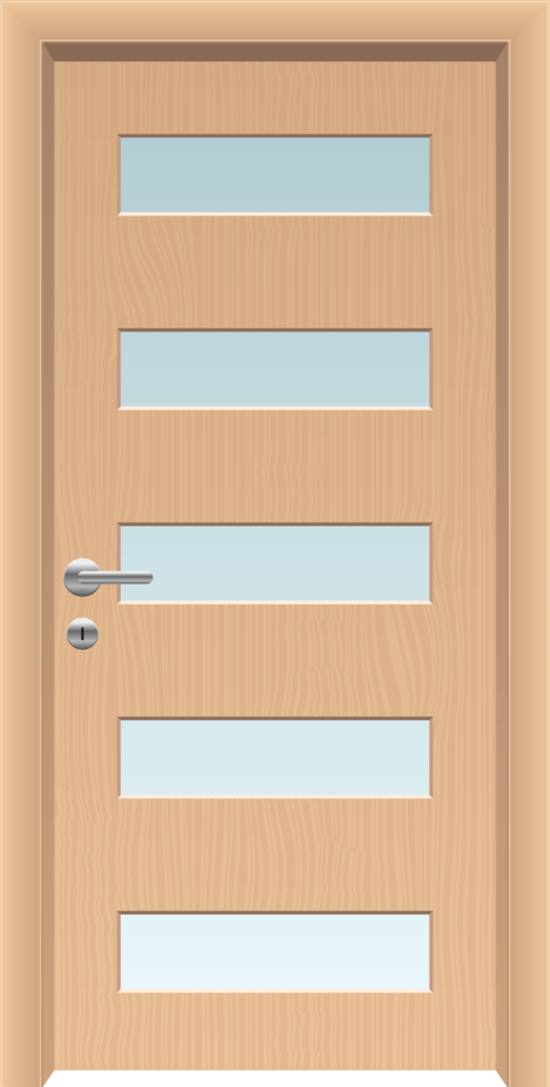 Realistic wooden door clipart design illustration png