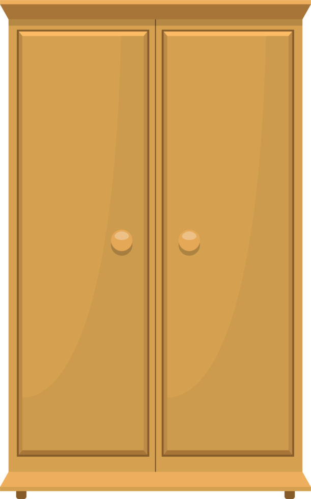 illustration de conception de clipart de meubles de chambre à coucher en bois rétro png