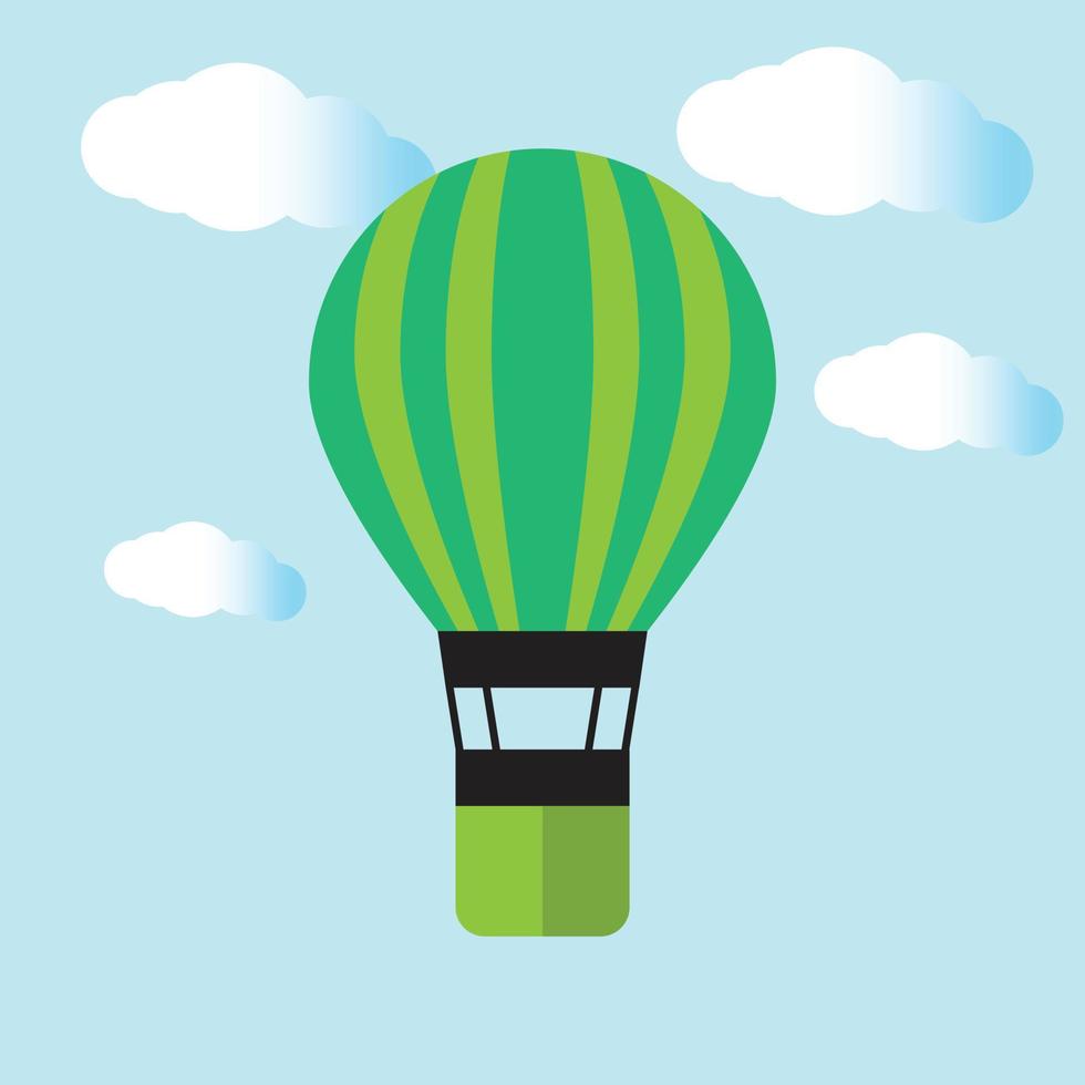 hot air balloon vector illustration with clouds