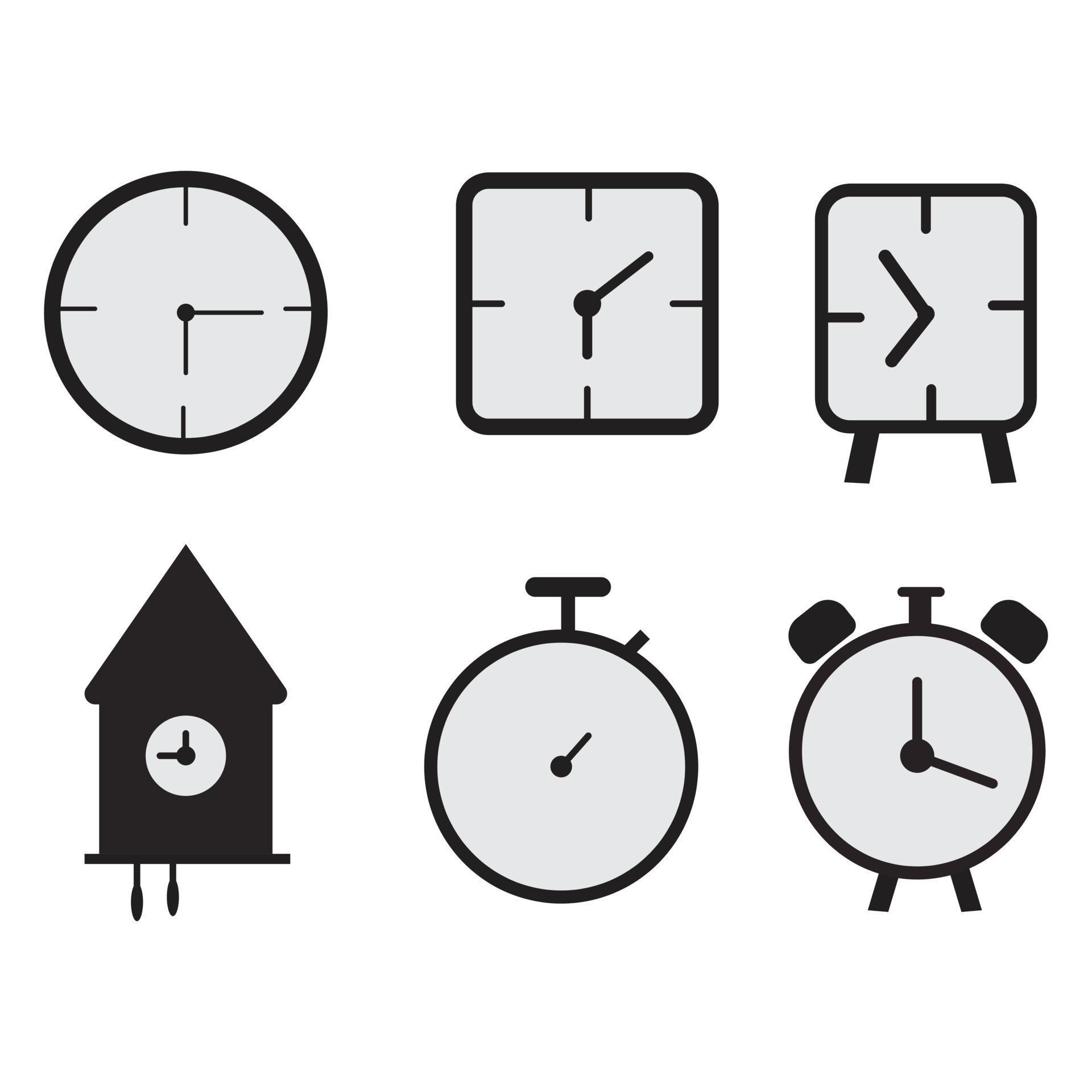 set of different types of clock vector illustration flat design 9342249