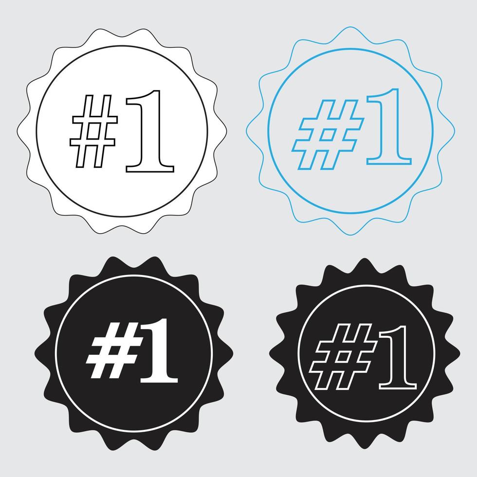 set of no 1 vector illustration. label, tag, sticker