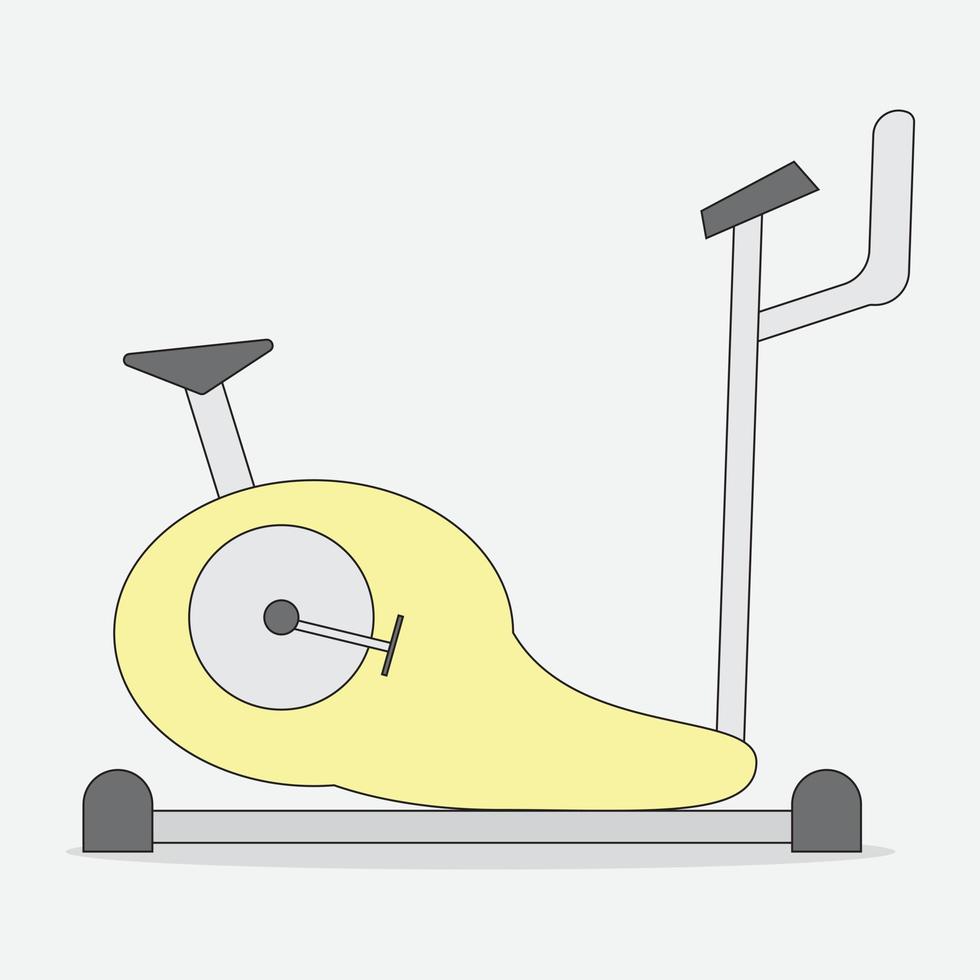 equipo deportivo gimnasio entrenamiento bicicleta de ejercicio para gimnasio e ilustración de vector de hogar. para entrenamiento de gimnasio y máquina de actividad cardiovascular