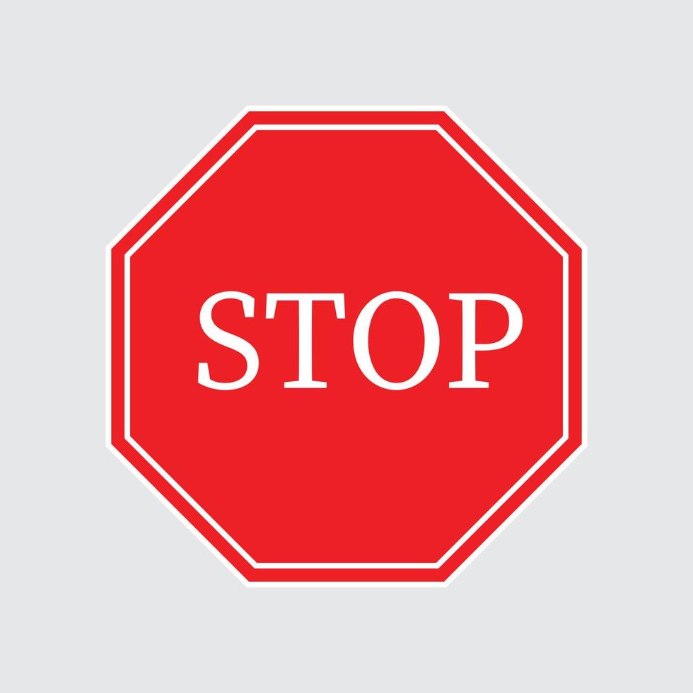 señal de stop roja vector símbolo de seguridad vial