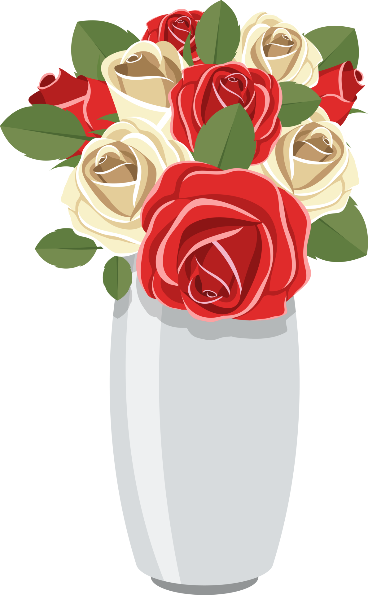 Beautiful Flower Vase With Flowers Png